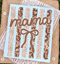 Load image into Gallery viewer, Mama Brown Floral Bow Stripe   Tee
