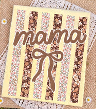 Load image into Gallery viewer, Mama Brown Floral Bow Stripe   Tee
