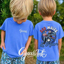 Load image into Gallery viewer, Red White Dino  Camo Youth-Toddler Tee
