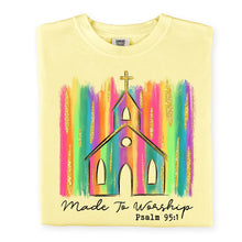 Load image into Gallery viewer, Made to Worship Neon Church   CC Tee
