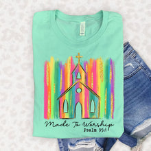 Load image into Gallery viewer, Made to Worship Neon Church   CC Tee
