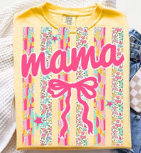 Load image into Gallery viewer, Floral Striped Name Bow     CC Tee
