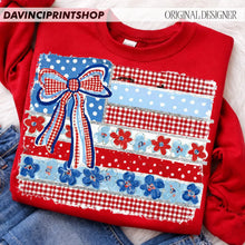 Load image into Gallery viewer, Floral Patriotic Flag CC Tee
