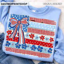 Load image into Gallery viewer, Floral Patriotic Flag CC Tee
